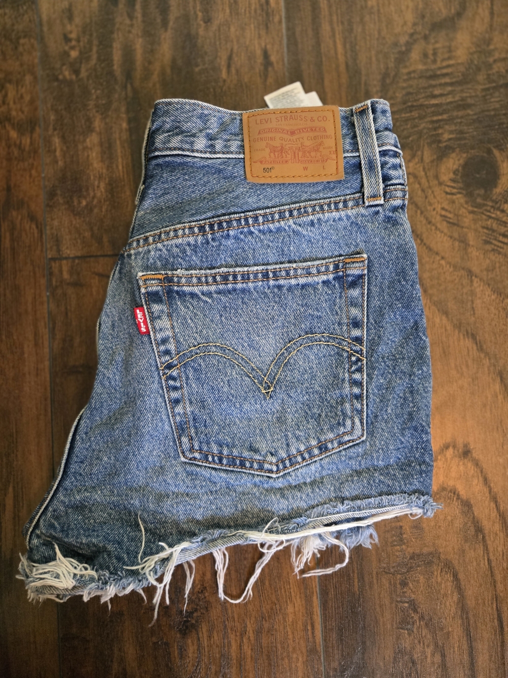 Levi's Blue Distressed Cutoff Denim Shorts - Picture 5 of 5